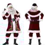 Herr Deluxe Tomtekostym 8st Juldräkt Vuxen Santa Claus Co