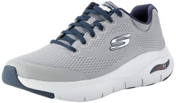 Skechers Men's 232040 ARCH FIT Sneaker, Gray Textile/Synthetic/Navy Trim, 6 UK