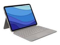 Logitech Combo Touch - Clavier et étui - avec trackpad - rétroéclairé - Apple Smart connector - QWERTY - R.-U. - sable - pour Apple 11-inch iPad Pro (1ère génération, 2e génération, 3ème génération)