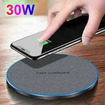 30W Fast Wireless Charger Mat Pad ForiPhone 14 13 12 Pro 11 XS Samsung S23 ZFold