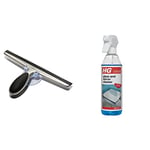 OXO Good Grips Stainless Steel Squeegee & HG Glass and Mirror Cleaner, Streak-Free Glass Cleaner, Effectively Removes Grease & Dirt from Windows & Surfaces Quickly (500ml) - 142050106