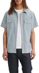 Levi's Men's Ss Relaxed Fit Western Shirt, Vander Denim Railroad Stripe, S