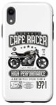 Coque pour iPhone XR Café Racer Moto Anniversaire Motard Né en 1971