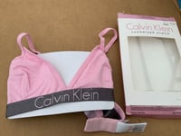 Calvin Klein GIRLS  Triangle Bra 14-16 Years  Pink /Grey  New CK Logo