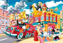 Clementoni - Puzzle pour enfant - L'univers de Mickey: The fire station - 104 pièces