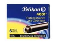 Pelikan 4001 TP/6 - Bläckptron - briljant svart - 0.8 ml - paket med 6 (short)