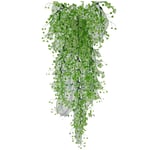 Anaike Artificial Hanging Ivy Garland Plants Vine Fake Foliage Plastic Flower Wisteria Home Decorations,85cm (Light Green, One Size)