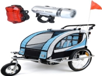 Funfit 2-seater bicycle trailer with shock absorber + JOGGER blue