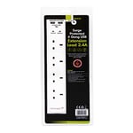 Benross 45629 Surge Protected 4 Way Extension Lead | 2 USB Ports | 2 Metre Cable | 13A