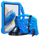 ZtotopCases Kids Case for Samsung Galaxy Tab A8 LTE 10.5" 2021 (SM-X200 / SM-X205), Lightweight Shockproof Protective Cover with Shoulder Strap and Handle Kickstand, Blue