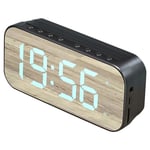 Bluetooth-högtalarväckarklocka Digital klocka med Bluetooth-högtalare Spegel Digital display Väckarklocka för sovrumskontor Svart