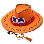Portgas D Ace Orange Hat One Piece Cosplay Cowboy Hat