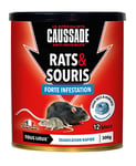 CAUSSADE Rats & souris Bloc pâte Flocoumafen 300g Boîte métal 300g (12x25g) Efficacité radicale Hyper appétent Utilisable en tous lieux CARSPT300