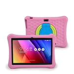 DAM Tablette Enfant WiFi. OS Android 12 avec IWAWA. Écran 10'' 1280x800px. Allwinner A133, Arm Cortex™-A53 Quad-Core,1,7 GHz 4 Go RAM + 64 Go Double caméra, Coque en Silicone Couleur: Rose