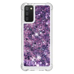 Samsung A52 5G Case Glitter, Samsung A52s 5G Case 3D Bling Sparkle Flowing Liquid Clear Transparent TPU Gel Silicone ShockProof Protective Phone Case for Samsung Galaxy A52 Cover Girls, Purple