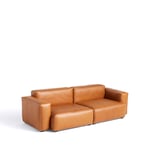 Hay Mags Soft soffa - 2,5-sits läder sense cognac, ljusgrå söm