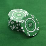 25 x Full Size Poker Chips Man Cave Branded Roulette Casino Texas Hold Em Green