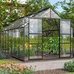 Vitavia Mars 11500 Växthus Härdat glas Svart - 11,5 m2 med sockel -