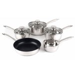 Russell Hobbs Classic Collection Stainless Steel Pan Set 5pcs BW06572EU7 NEW