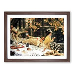 James Tissot Holliday Classic Painting Framed Wall Art Print, Ready to Hang Picture for Living Room Bedroom Home Office Décor, Walnut A3 (46 x 34 cm)