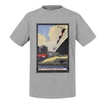 T-Shirt Enfant Paris New York Paquebot Affiche Poster Vintage Voyage Art Deco 30's