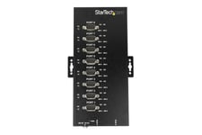 StarTech.com 8 Port Serial Hub USB to RS232/RS485/RS422 Adapter, Industrial USB 2.0 to DB9 Serial Converter Hub, IP30 Rated, Din Rail Mountable Metal Serial Hub, 15kV ESD Protection - 6ft Locking Cable Incl - seriel adapter - USB 2.0 - RS-232/422/485 x 8