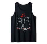 Funny Cute Heart Cat Valentines Day Cat Lover Cat Owner Tank Top