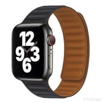 Kompatibel med Apple Watch Armband 49 46 45 44 42 41 40 38mm Dubbelsidigt Silikon Magnetiskt Armband för iWatch Ultra SE Serie 10 9 8 7 6 5 4 3 2 1 Black (38-41mm)