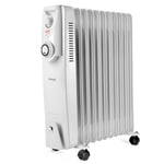 Heater oil Filled Radiator Free Standing - Electric Low Energy, White - Nuovva