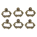 6 Sets Bronze Drop Ring Handles Brass Knobs  for Drawer Dresser Wardrobe