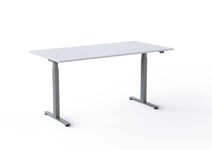 Wulff Höj och sänkbart skrivbord 160x80cm Färg på stativ: Silver - bordsskiva: Vit laminatskiva