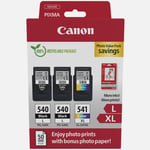 Pack à prix réduit cartouches d'encre PG-540L x2/CL-541XL + papier photo Canon