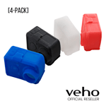 VEHO MUVI K-SERIES CASE PROTECTIVE SILICONE RUBBER 4 PACK - BLACK BLUE CLEAR RED