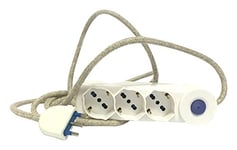 Merlotti 35952 Multiprise électrique avec câble H05VV-F 3 x 1 00, Canvas, 2,50 m