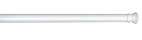 WENKO Barre de douche télescopique blanche 110-185 cm - Ø 2 cm, Aluminium, 2 x 2 cm, Blanc