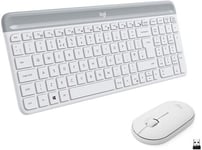 Logitech Slim Wireless Combo MK470 - Ensemble clavier et souris - sans fil - 2.4 GHz - QWERTZ - Allemand - blanc cassé