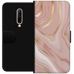 OnePlus 7 Pro Sort Lommebokdeksel Ljusrosa marmor