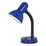 Table Desk Lamp Flexible Moveable Colour Blue Steel Rocker Switch E27 1x40W