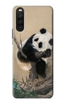 Panda Fluffy Art Painting Case Cover For Sony Xperia 10 III