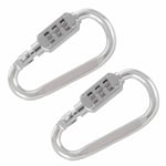 2x Kombinationshänglås med 3 siffror Hänglås Karabiner Silver