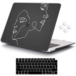 MacBook Air 13 inch Case 2020 2019 2018 Release A2337 M1 A2179 A1932, iCasso Plastic Hard Shell Case Cover and Keyboard Cover Only Compatible MacBook Air 13'' with Touch ID Retina Display - Face