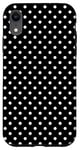 Coque pour iPhone XR Petit motif géométrique à pois des années 80 noir et blanc