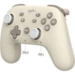 PXN P50 Manette Switch Sans Fil avec Macro Boutons, Vibrations, Gyroscope, APP, Turbo et NFC, pour Nintendo Switch&PC - Brun