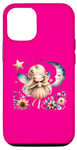 iPhone 14 Pro Hot Pink, Beautiful Fairy Under the Moon with flowers Star Case