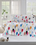 Questo Casa, Blanket set for single printed bed, 100% cotton, blanket: 160 x 235 cm (1 piece), flat sheet: 160 x 240 cm (1 piece), pillowcase: 50 x 70 (1 piece). Piece ), Multicoloured