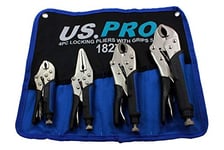 US Pro Locking Pliers 4pc Mole Grips Adjustable Wrench Vice Grips Pliers 1827