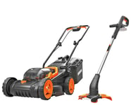 WORX Worx Cordless 34cm Rotary Lawnmower and 25cm Grass Trimmer