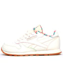 Reebok Womens Classic CL Leather Junior Girls Trainers - White Size UK 4