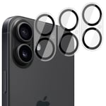 [3-Pack] iPhone 16 Plus Linsskydd av Härdat Glas - Skydd för Kamera, Anti-Reptåligt