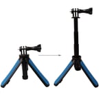XIAODUAN-professional - Multi-functional Foldable Tripod Holder Selfie Monopod Stick for GoPro HERO5 Session /5/4 Session /4/3+ /3/2 /1, Xiaoyi Sport Cameras, Length: 12-23cm(Blue) (Color : Blue)